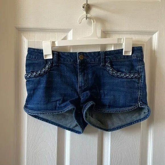 Forever 21 Shorts Jean Braided Low Rise vintage Y2K size small s - Picture 3 of 4